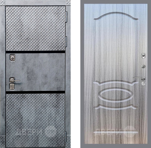 Входная металлическая Дверь Рекс (REX) 15 Бетон Темный FL-128 Сандал грей в Дубне