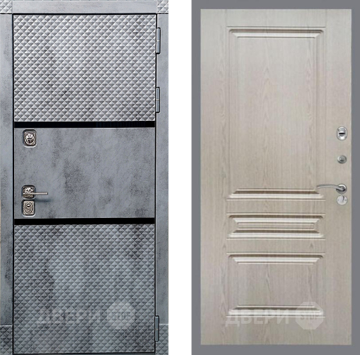 Входная металлическая Дверь Рекс (REX) 15 Бетон Темный FL-243 Беленый дуб в Дубне