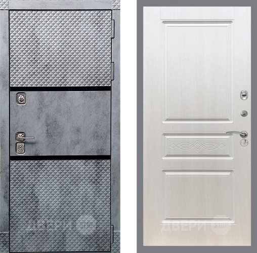 Входная металлическая Дверь Рекс (REX) 15 Бетон Темный FL-243 Лиственница беж в Дубне