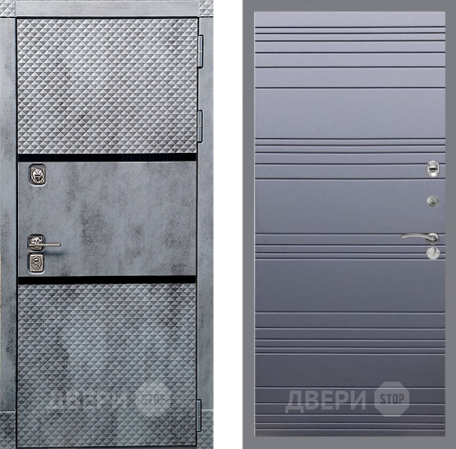 Дверь Рекс (REX) 15 Бетон Темный Line Силк титан в Дубне