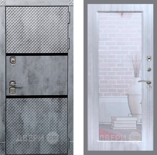 Дверь Рекс (REX) 15 Бетон Темный Зеркало Пастораль Сандал белый в Дубне