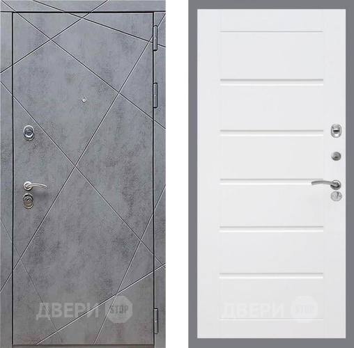 Входная металлическая Дверь Рекс (REX) 13 Бетон Темный Сити Белый ясень в Дубне
