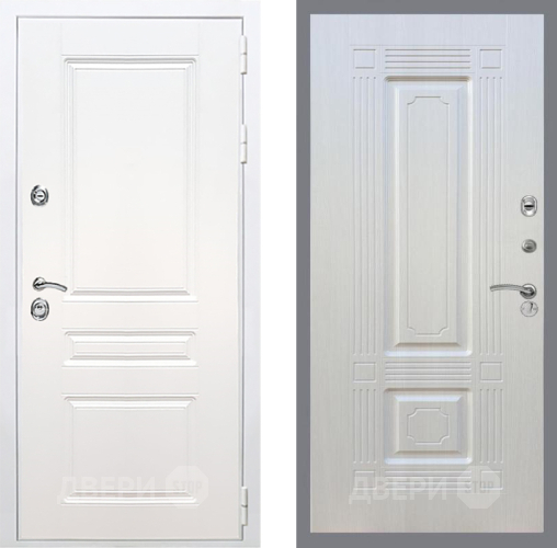 Входная металлическая Дверь Рекс (REX) Премиум-н Силк Сноу FL-2 Лиственница беж в Дубне