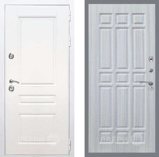 Входная металлическая Дверь Рекс (REX) Премиум-н Силк Сноу FL-33 Сандал белый в Дубне