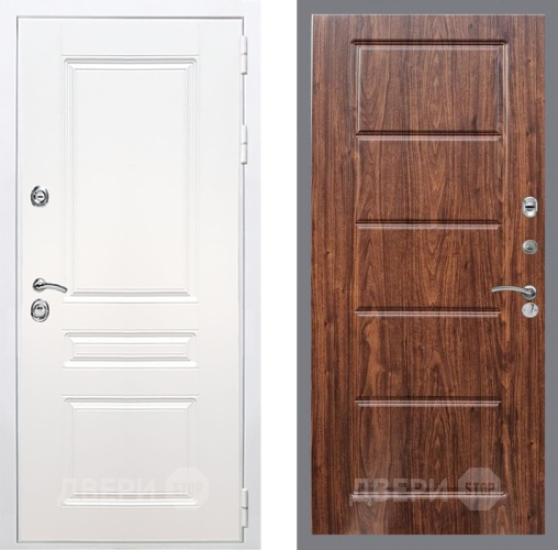 Входная металлическая Дверь Рекс (REX) Премиум-н Силк Сноу FL-39 орех тисненый в Дубне