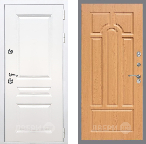 Входная металлическая Дверь Рекс (REX) Премиум-н Силк Сноу FL-58 Дуб в Дубне