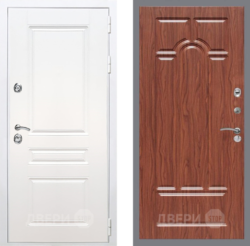 Входная металлическая Дверь Рекс (REX) Премиум-н Силк Сноу FL-58 орех тисненый в Дубне