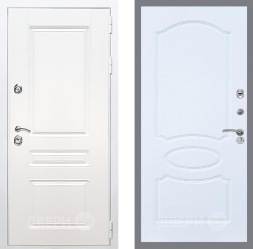 Входная металлическая Дверь Рекс (REX) Премиум-н Силк Сноу FL-128 Силк Сноу в Дубне