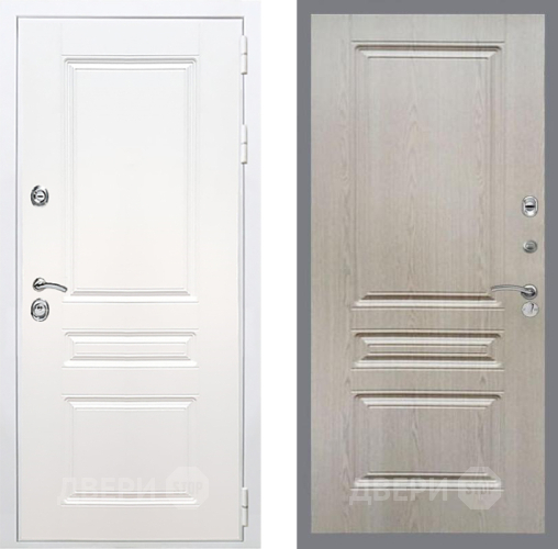 Входная металлическая Дверь Рекс (REX) Премиум-н Силк Сноу FL-243 Беленый дуб в Дубне