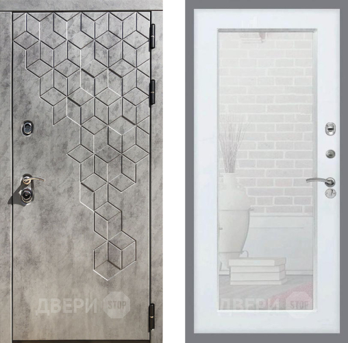 Дверь Рекс (REX) 23 Зеркало Пастораль Силк Сноу в Дубне