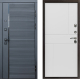 Входная металлическая Дверь Престиж Черная Линия Горизонт Бетон белый в Дубне