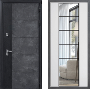 Дверь Дверной континент ДК-15 Бетон ТЕРМО ФЛЗ-2 Зеркало Белый софт