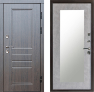 Дверь Престиж TERMO с терморазрывом Классика Зеркало пастораль Бетон светлый